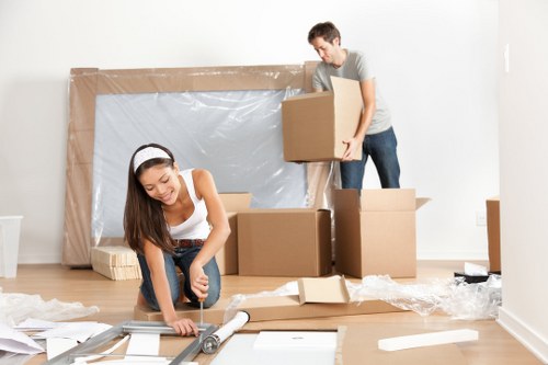 Professional removal truck loading belongings in Lewisham