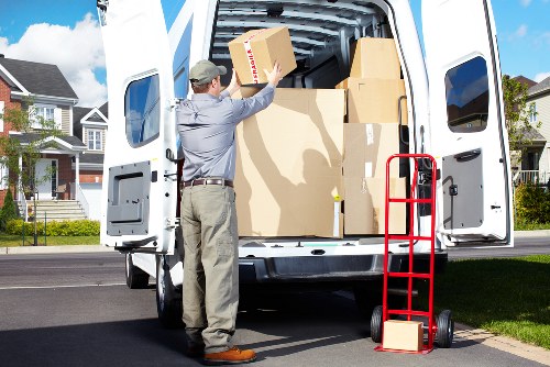 Office furniture being moved